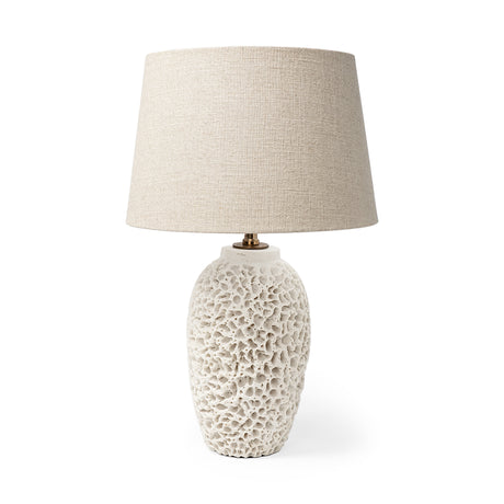 Mariam (26"H) Cream Coral-Inspired Base Table Lamp from Mercana - Luna Furniture