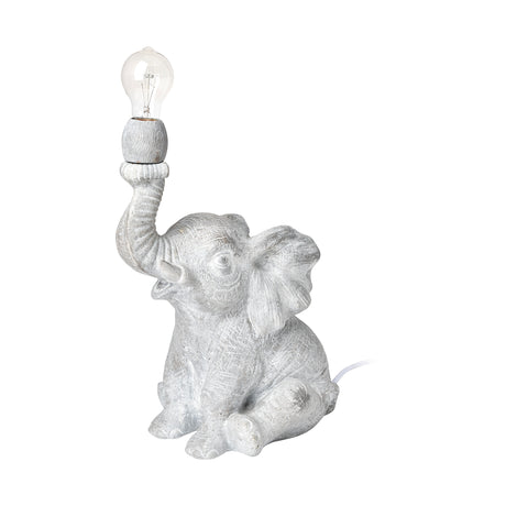 Tantor (15.9"H) Gray Resin Elephant Calf Table Lamp from Mercana - Luna Furniture