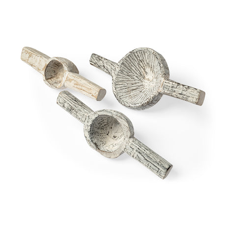 Oro (Set of 3) White Tribal Inspired Measuring Cups from Mercana - Luna Furniture