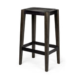 Nell 30" Seat Height Black Metal Seat & Foot Rest With Black Wood Legs Stool from Mercana - Luna Furniture