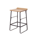 Conan 25" Seat Height Brown Wood Seat Black Metal Frame Counter Stool from Mercana - Luna Furniture