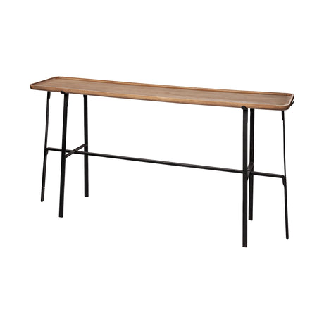 Helios II 60L x 14W x 29H Rectangular Brown Raised Edge Top Console Table from Mercana - Luna Furniture
