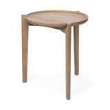 Cleaver I 22 x 24 Round Top Brown Solid Wood Accent Table from Mercana - Luna Furniture