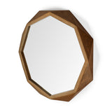 Aramis II 41L x 41H Octagon Brown Wood Frame Wall Mirror from Mercana - Luna Furniture