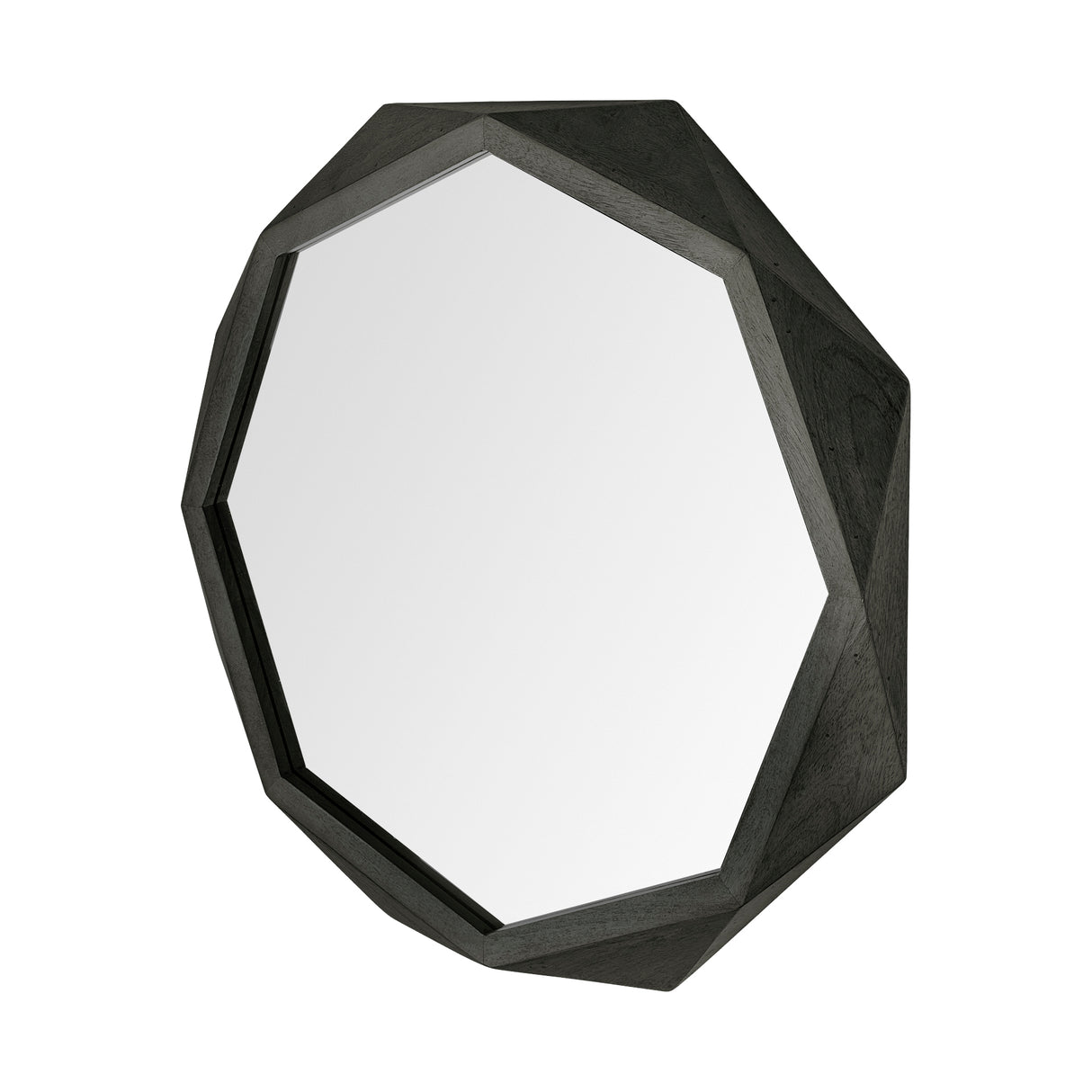 Aramis II 41L x 41H Octagon Black Wood Frame Wall Mirror from Mercana - Luna Furniture