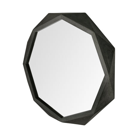Aramis II 41L x 41H Octagon Black Wood Frame Wall Mirror from Mercana - Luna Furniture