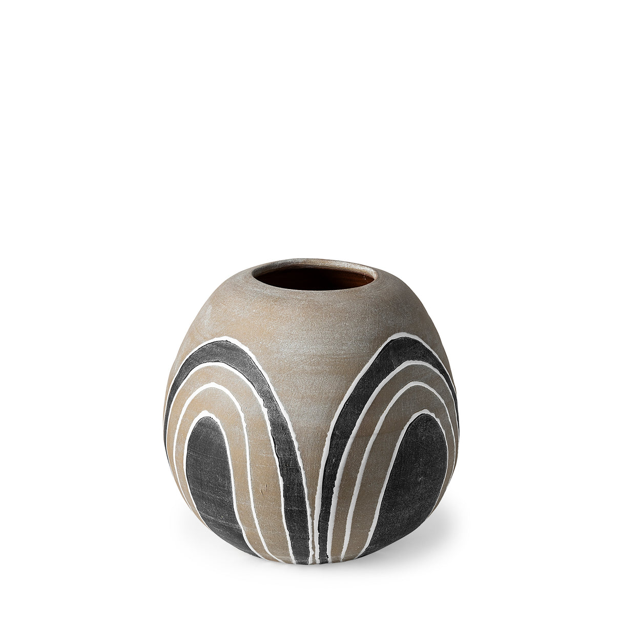 Cove Small Brown/White Ceramic Vase from Mercana - Luna Furniture