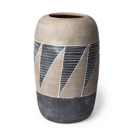 Cove Grey/Brown Ceramic Vase from Mercana - Luna Furniture