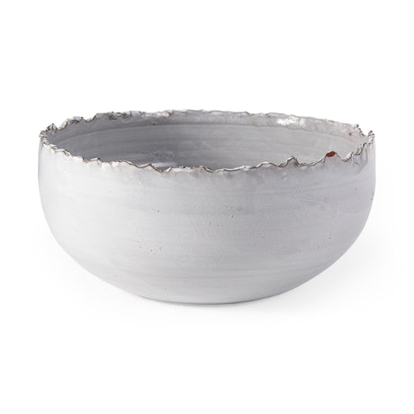 Larsen 13L x 13W White Ceramic Large Decorative Bowl from Mercana - Luna Furniture