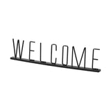 Welcome 24L x 1W Black Metal Sign from Mercana - Luna Furniture