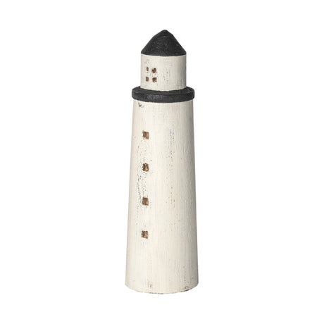 Abner (Large) 4L x 4W White Wooden Coastal Lighthouse from Mercana - Luna Furniture