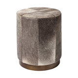 Zahavi I 23"H grey-toned hair-on-hide ottoman from Mercana - Luna Furniture