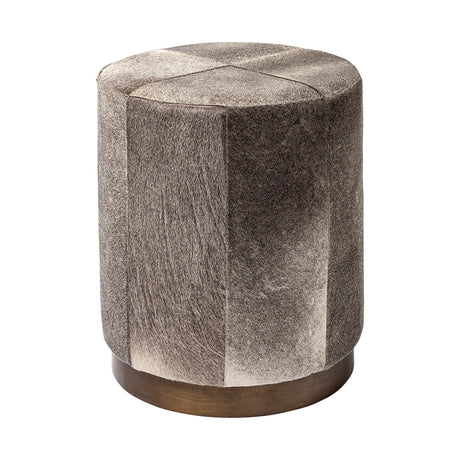 Zahavi I 23"H grey-toned hair-on-hide ottoman from Mercana - Luna Furniture