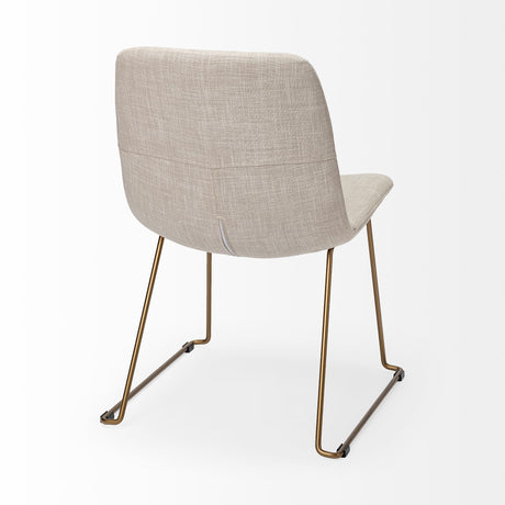 Sawyer I Beige Fabric Seat Gold Metal Frame Dining Chair, Set of 2 from Mercana - Luna Furniture