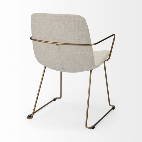 Sawyer II Beige Fabric Wrap Gold Metal Frame Dining Chair from Mercana - Luna Furniture