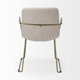 Sawyer II Beige Fabric Wrap Gold Metal Frame Dining Chair from Mercana - Luna Furniture