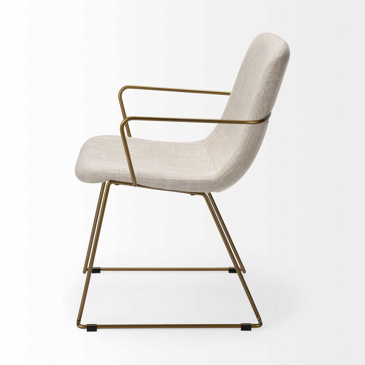 Sawyer II Beige Fabric Wrap Gold Metal Frame Dining Chair from Mercana - Luna Furniture
