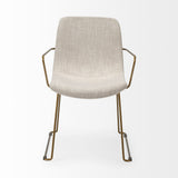 Sawyer II Beige Fabric Wrap Gold Metal Frame Dining Chair from Mercana - Luna Furniture