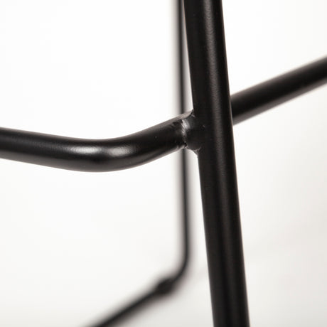 Meritt 37" Total Height Brown Leather Seat Black Metal Frame Stool from Mercana - Luna Furniture