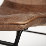 Meritt 37" Total Height Brown Leather Seat Black Metal Frame Stool from Mercana - Luna Furniture