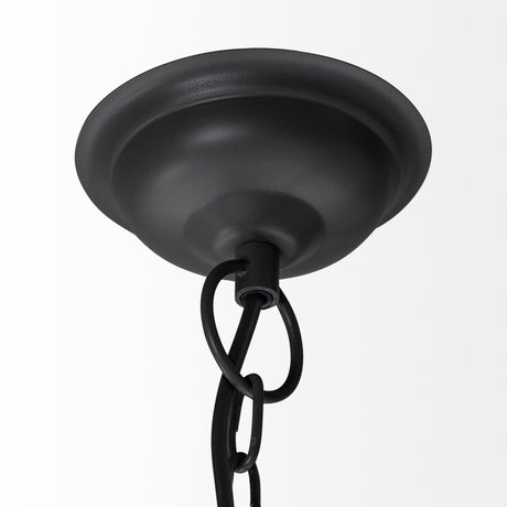 Camila (40"x31") Black Metal Mesh-Style Four Bulb Chandelier from Mercana - Luna Furniture
