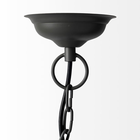 Camila (40"x31") Black Metal Mesh-Style Four Bulb Chandelier from Mercana - Luna Furniture