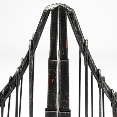 Suspension Set of 2 19L x 4W Brown Wrought Iron Suspension Bridge Bookends from Mercana - Luna Furniture