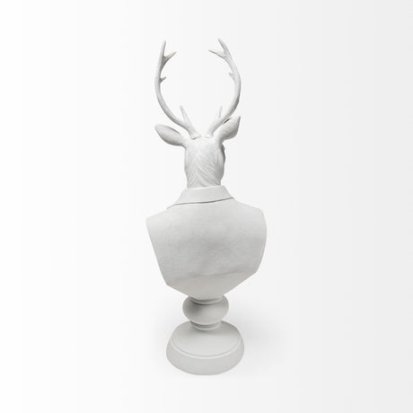 Mozart 8L x 6W White Resin Deer In A Suit from Mercana - Luna Furniture