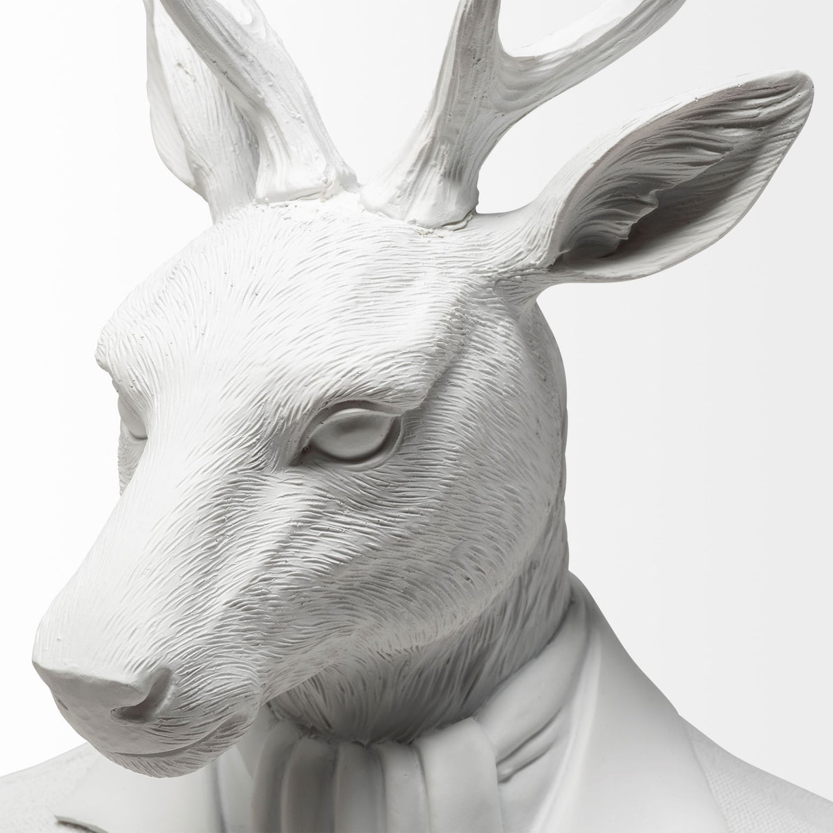 Mozart 8L x 6W White Resin Deer In A Suit from Mercana - Luna Furniture