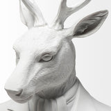 Mozart 8L x 6W White Resin Deer In A Suit from Mercana - Luna Furniture