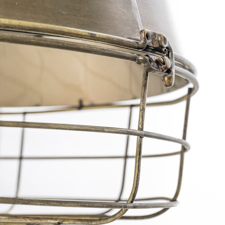 Tahla 14x 14.5 Gold Toned Metal Cage Pendant Light from Mercana - Luna Furniture