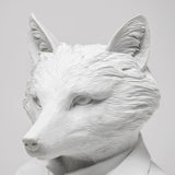Murray 6L x 5W White Resin Business Fox from Mercana - Luna Furniture