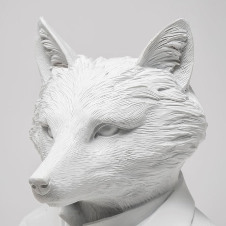 Murray 6L x 5W White Resin Business Fox from Mercana - Luna Furniture