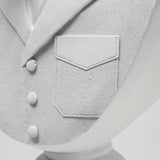 Mozart 8L x 6W White Resin Deer In A Suit from Mercana - Luna Furniture