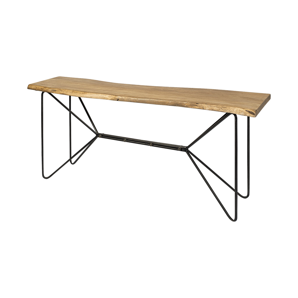 Papillion I 66L x 16W Blonde Wood and Iron Console Table from Mercana - Luna Furniture