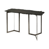 Shale III 50L x 20W Black Live-Edge Slate and Iron Console Table from Mercana - Luna Furniture