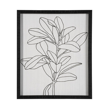 Olive Branch Countour II by Emma Scarvey Hand Embellished Framed Art Print Matted under Glass from Mercana - Luna Furniture