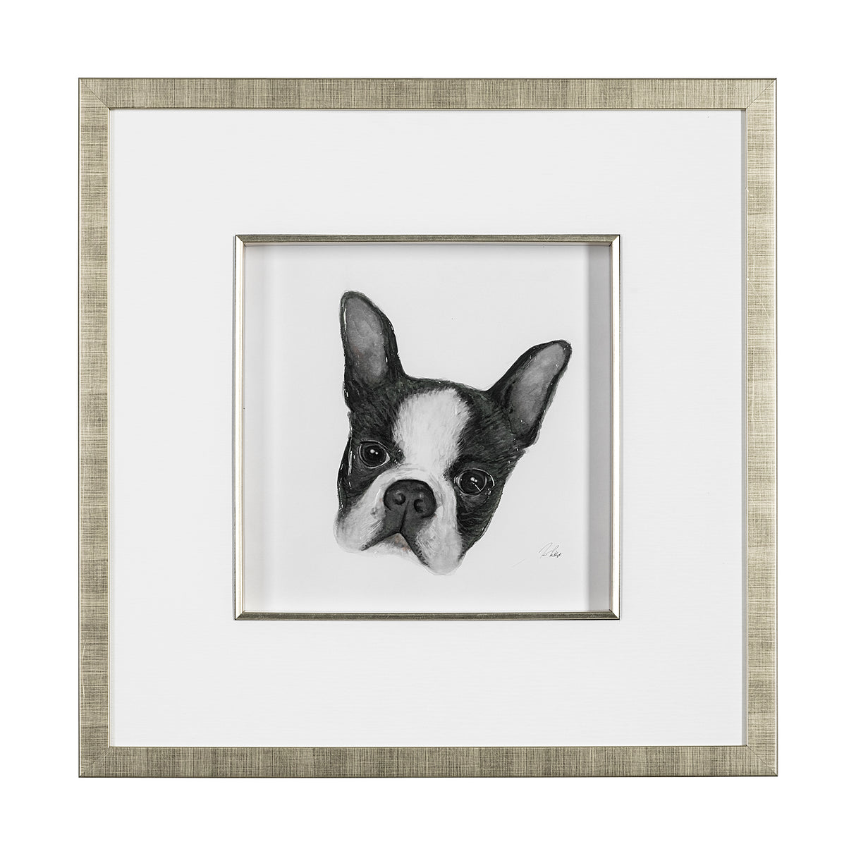 Floyd (Boston Terrier 1) by Mercana Studio Hand Embellished Framed Art Print Matted under Glass from Mercana - Luna Furniture