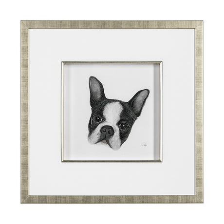 Floyd (Boston Terrier 1) by Mercana Studio Hand Embellished Framed Art Print Matted under Glass from Mercana - Luna Furniture