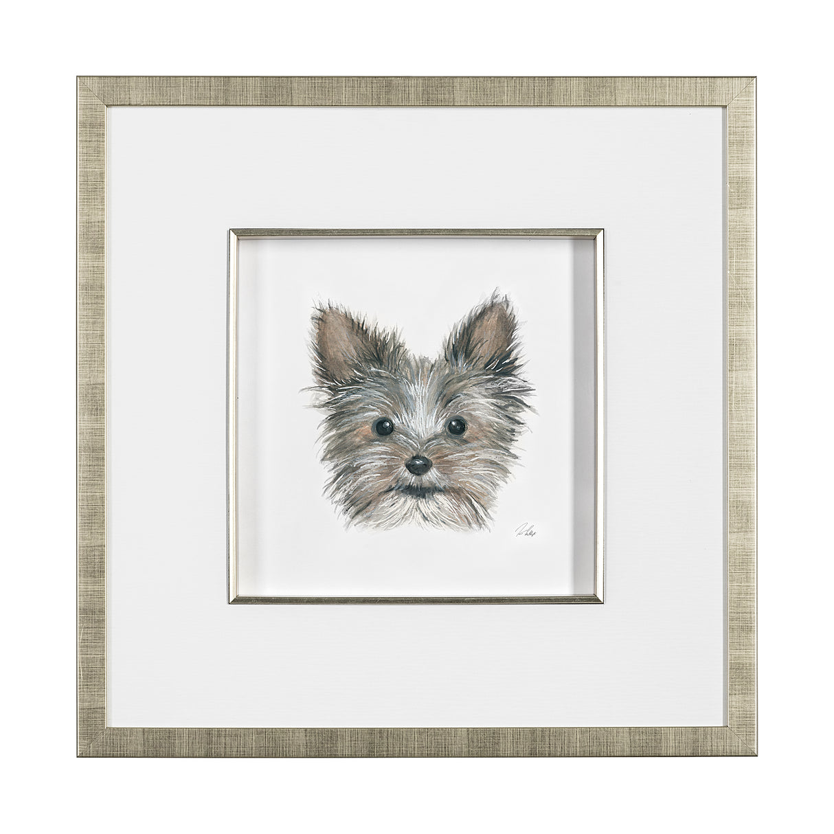 Eddie (Yorkie 1) by Mercana Studio a Hand Embellished Textured Framed Art Print Matted under Glass from Mercana - Luna Furniture