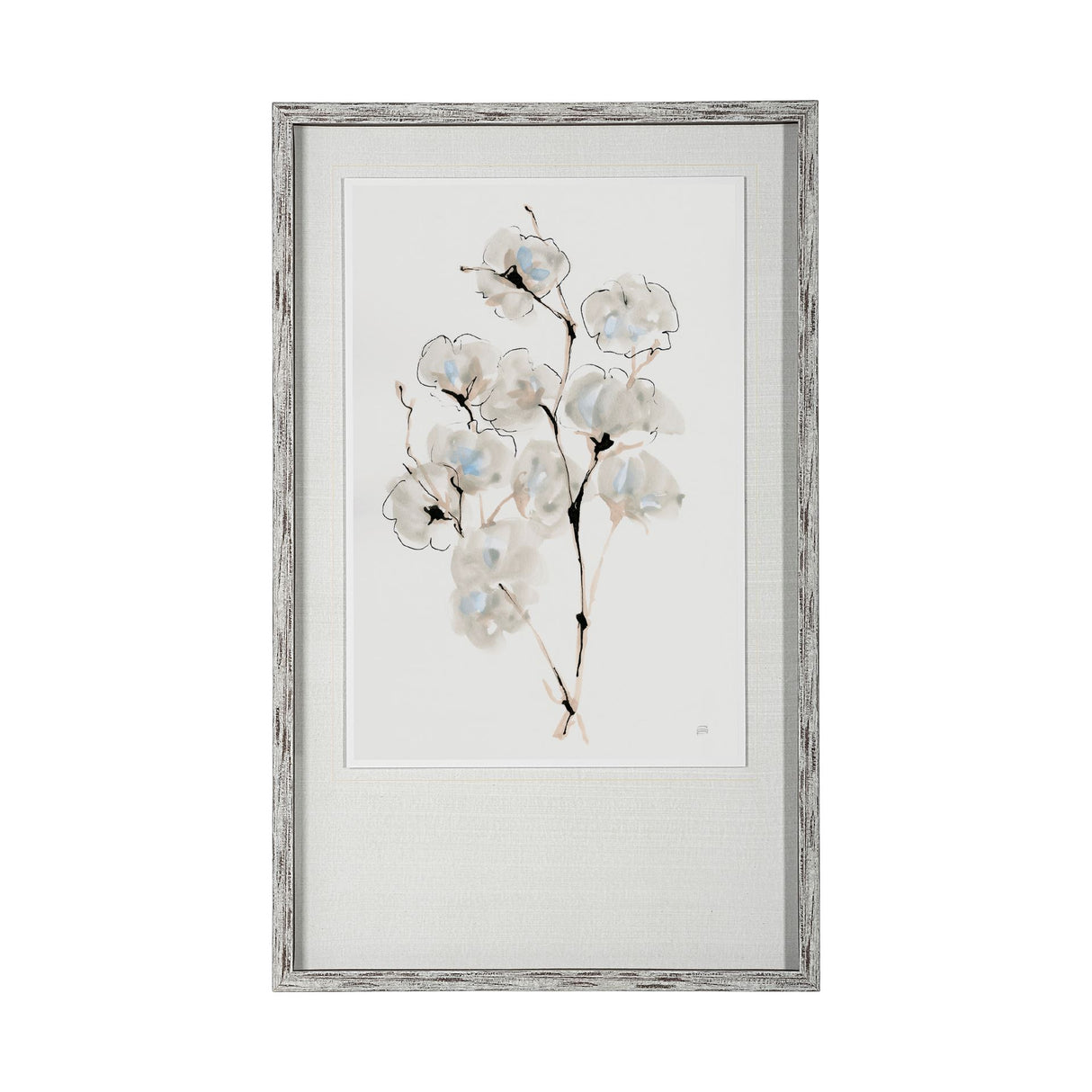Summer Cotton IV by Chris Paschke a Hand Embellished Textured Framed Art Print Matted under Glass from Mercana - Luna Furniture