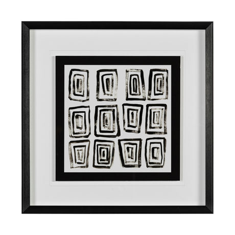 Mixed Signals IV by June Erica Vess a Hand Embellished Textured Framed Art Print Matted under Glass from Mercana - Luna Furniture