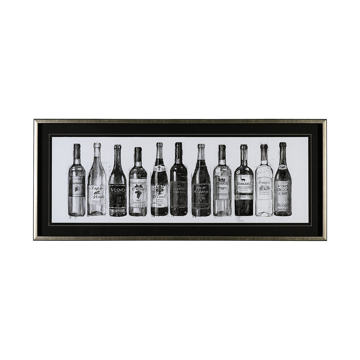 Wine Celler Crop v2 by Avery Tillmon a Hand Embellished Textured Framed Art Print Matted under Glass from Mercana - Luna Furniture