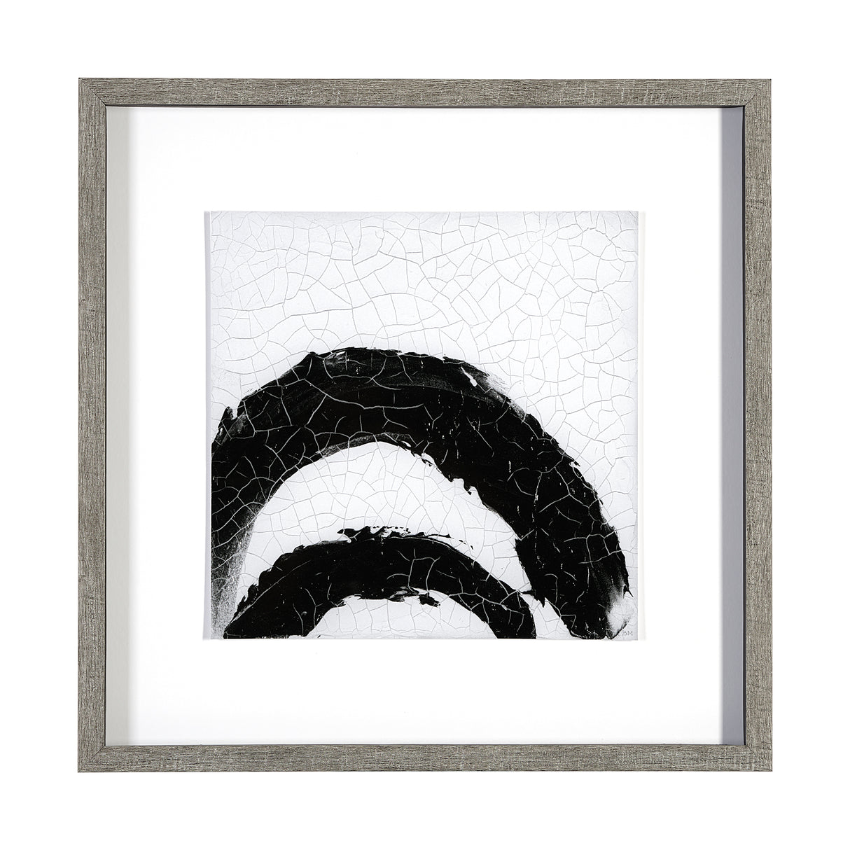 Yang (White) by Mercana Studio a Hand Embellished Textured Framed Art Print Matted under Glass from Mercana - Luna Furniture