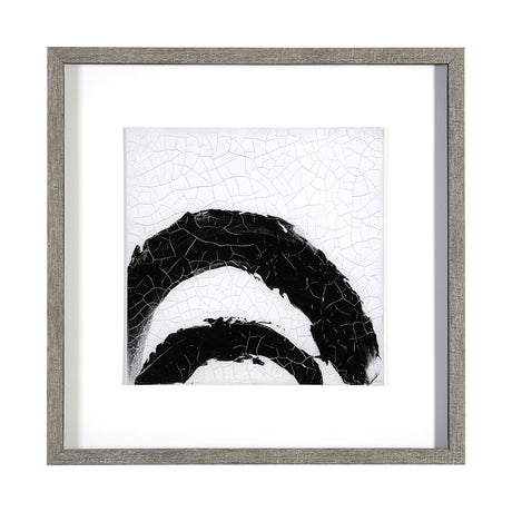 Yang (White) by Mercana Studio a Hand Embellished Textured Framed Art Print Matted under Glass from Mercana - Luna Furniture