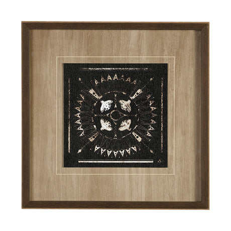 Sandpainting-Ink I by Mercana Studio a Hand Embellished Textured Framed Art Print Matted under Glass from Mercana - Luna Furniture