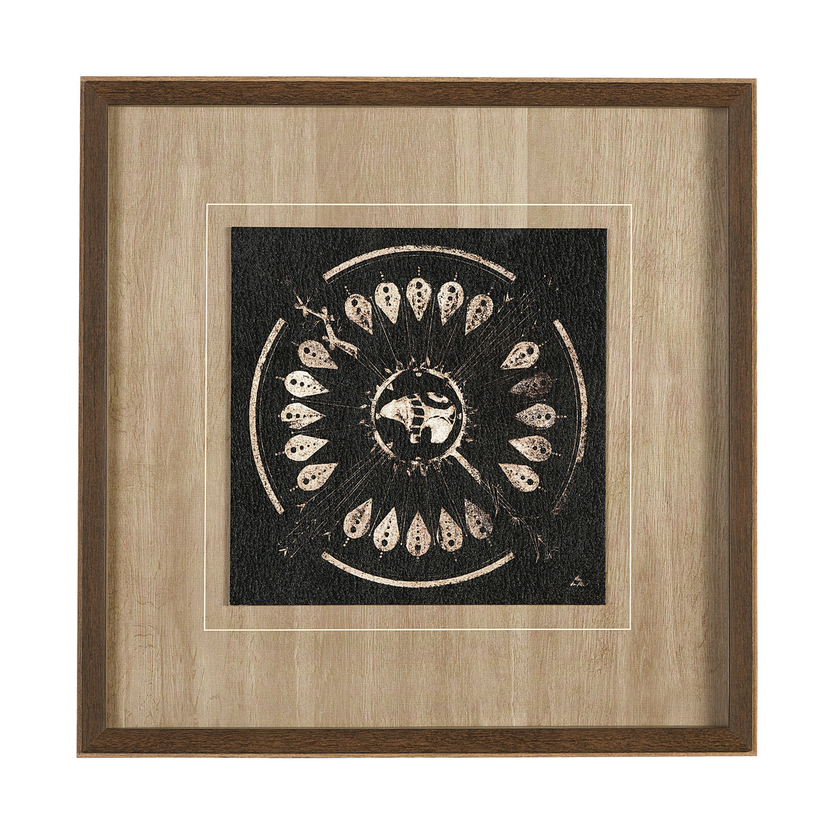 Sandpainting-Ink II by Mercana Studio Hand Embellished Textured Framed Art Print Matted under Glass from Mercana - Luna Furniture