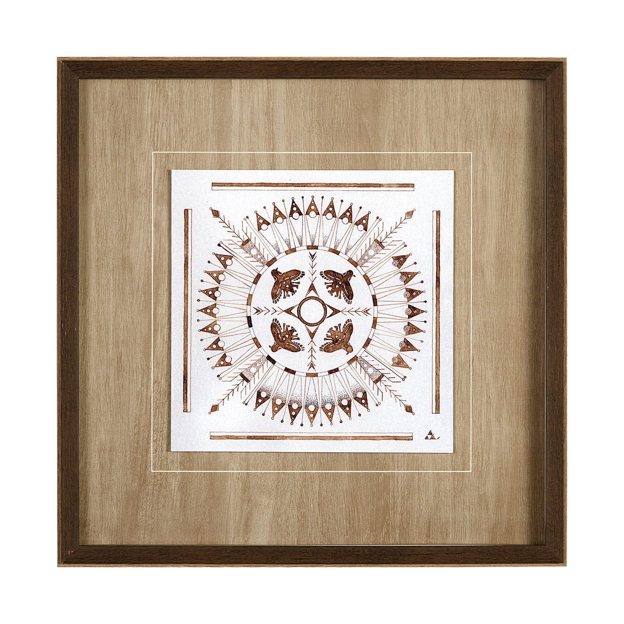 Sandpainting-Watercolor I by Mercana Studio Hand Embellished Framed Art Print Matted under Glass from Mercana - Luna Furniture