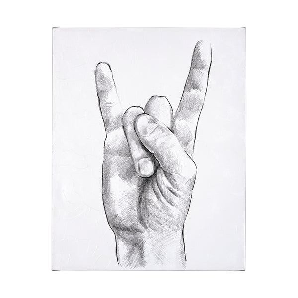Hand Signs IV by Jennifer Paxton Parker a Hand Embellished Textured Canvas