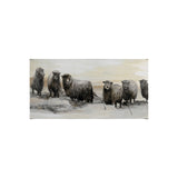Winter Sheeps I by Stellar Design Studio a Hand Embellished Textured Canvas from Mercana - Luna Furniture
